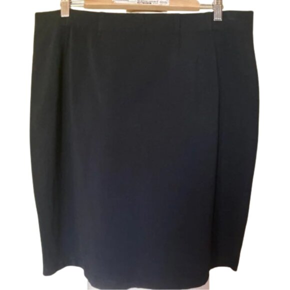 LL BEAN Black Cotton Jersey Knee Length Skirt - Picture 2 of 6
